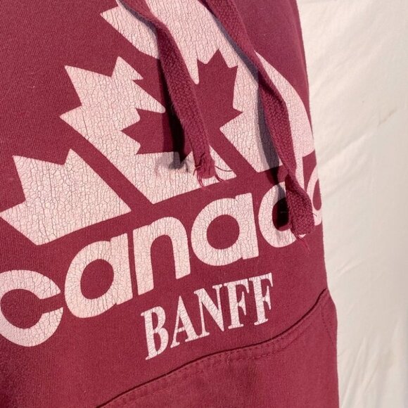 Vintage Burgundy Banff Canada Hoodie S - Picture 6 of 9